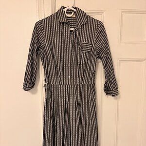 Vintage Rosellina Italy Patterned Shirt Dress 80s / 90s Midi – Needs Repair